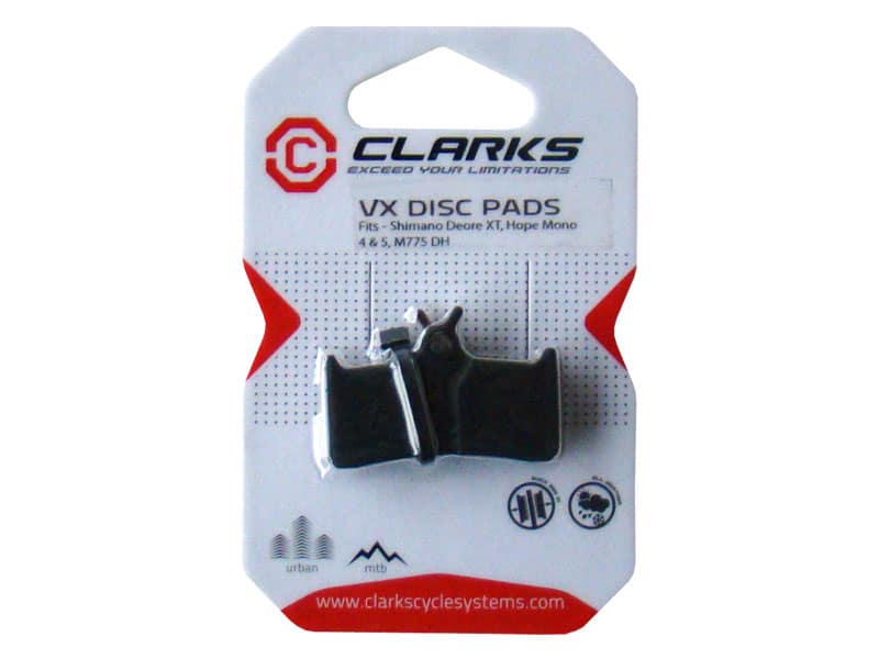 Okładziny hamulcowe CLARKS VRX801 Metaliczne, Dla SHIMANO/HOPE/SRAM (Shimano Deore XT, XT M755, XT M756, XT M775, Deore/Hope Mono 4 & 5/Sram 9.0) (NEW)