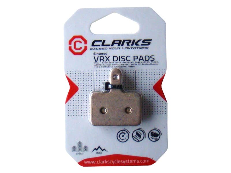 Okładziny hamulcowe CLARKS VRX811 Metaliczne, Dla SHIMANO/TEKTRO & TRP (Shimano Deore M515, M475, M525, M465, M495, Tektro Draco, Dorado, Orion, Auriga, Aquila, HDC300, TRP - Spyre, Hylex, Clarks CMD-32, S2, Clout 1) (NEW)