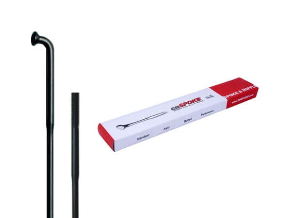 CNSPOKE DB454 2,0-1,8-2,0 nerūdijančiojo plieno stipinai, 270 mm, juodi, su nipeliais, 144 vnt.
