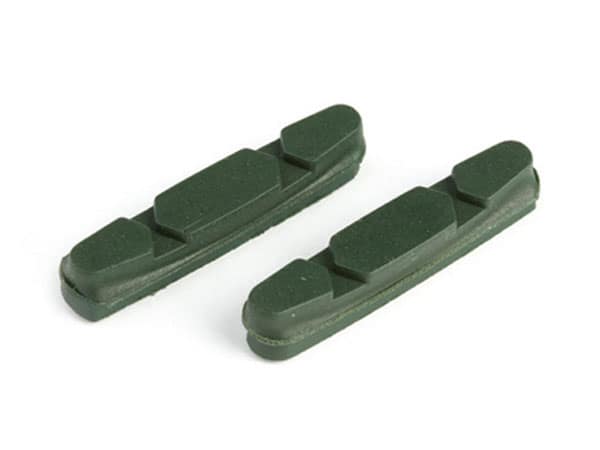 Wkładki klocków hamulcowych CLARKS CP231 dla Shimano/Campagnolo, 52mm, Do obręczy ceramicznych, Szosa, Zielone (DWZ)