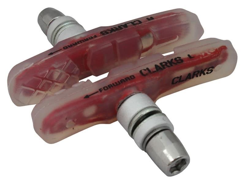 Klocki hamulcowe V-brake CLARKS CPS960 INTEGRATED PADS MTB/HYBRID ELITE, 72mm, Bardzo miękka mieszanka gumy, Bardzo dobrze hamujące, Warunki Suche i Mokre, MTB, V-brake, Przezroczyste (NEW).