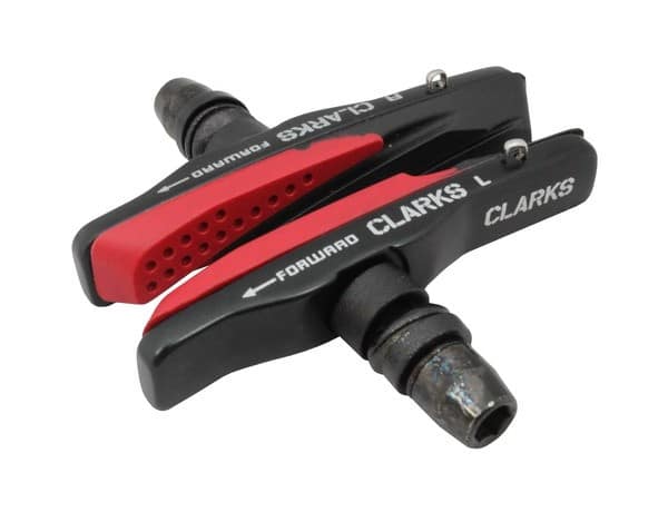 Klocki hamulcowe V-brake CLARKS CPS959 PADS MTB/HYBRID ELITE, 72mm, Lekka obudowa aluminiowa, Warunki Suche i Mokre, V-brake, Mtb, Czerwono-czarne (NEW)
