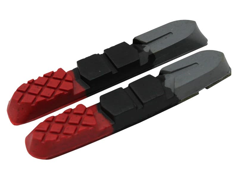 Wkładki klocków hamulcowych V-brake CLARKS CPS501 INSERTS MTB/HYBRID ELITE, 72mm, Warunki Suche i Mokre, V-brake, Mtb, Czerwono-czarno-szare (NEW)