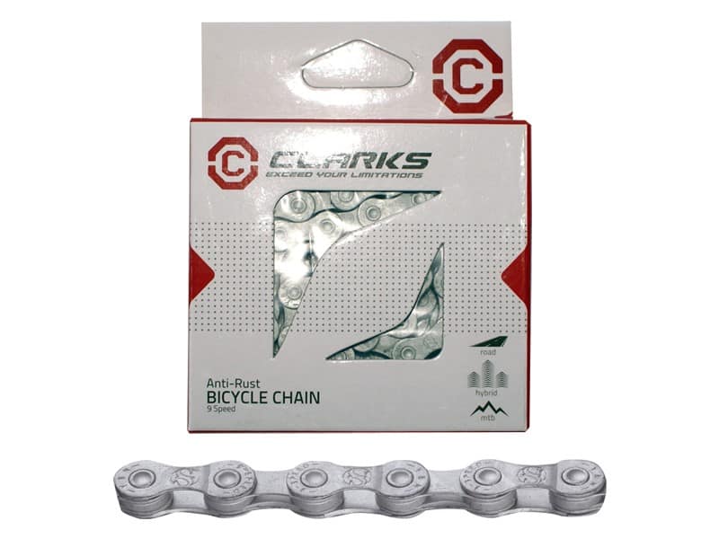 Łańcuch rowerowy CLARKS CL9-RB, 9-rzędowy Antykorozyjny, 116 ogniw + Spinka, 1/2"x11/128" (DWZ)