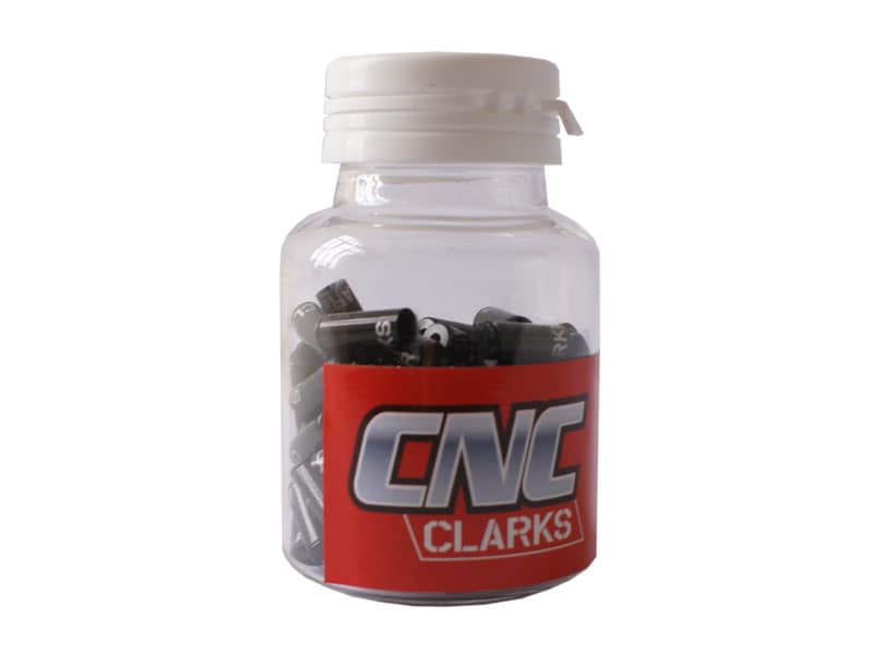CLARKS 5mm CNC aliumininio stabdžių troselės galvutės, 100 vnt., juodos (NAUJIENA)
