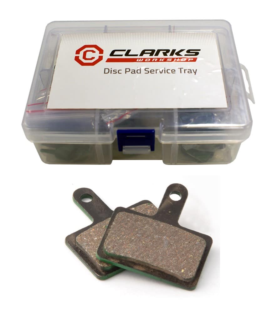 CLARKS VX811 dervinės diskinių stabdžių kaladėlės, skirtos SHIMANO/TEKTRO & TRP (Shimano Deore M515, M475, M525, M465, M495, Tektro Draco, Dorado, Orion, Auriga, Aquila, HDC300, TRP - Spyre, Hylex, Clarks CMD-32, S2, Clout 1), 25 porų dėžutė