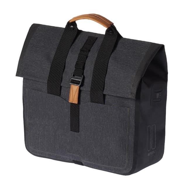 Sakwa pojedyncza BASIL URBAN DRY SHOPPER 25L, Hook On System, tkanina poliester z powłoką ochronną, 100% wodoodporna, charcoal melee (NEW)