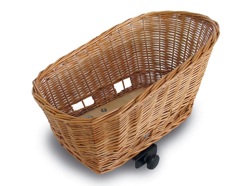 Kosz tylny na bagażnik BASIL PASJA REAR BASKET SENNA SYSTEM + CUSHION dla zwierząt 45cm, SENNA System, poduszka, wiklinowy natural (NEW)