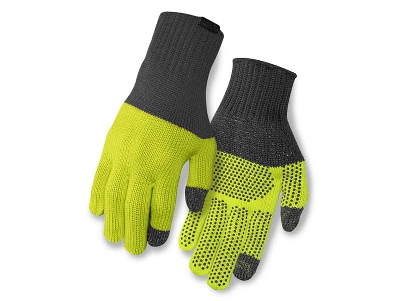 Rękawiczki zimowe GIRO KNIT MERINO WOOL długi palec grey lime roz. S/M (NEW 2025)