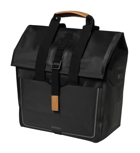 Sakwa pojedyncza BASIL URBAN DRY SHOPPER 25L, Hook On System, poliester, 100% wodoodporna, matt black (NEW)