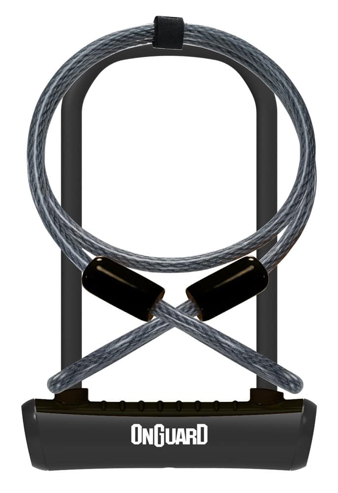 Zapięcie rowerowe ONGUARD NEON 8154BL U-LOCK + LINKA - ⌀ 11mm, Wymiary: 115mm x 230mm - uchwyt + 2x Klucze + LINKA 10mm x 120cm Czarne (NEW)