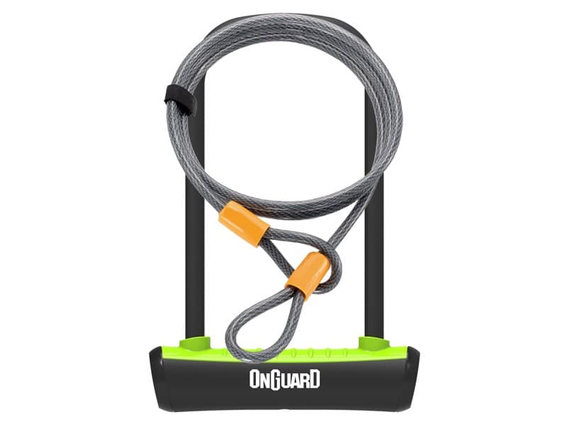 Zapięcie rowerowe ONGUARD NEON 8154GR U-LOCK + LINKA - ⌀ 11mm, Wymiary: 115mm x 230mm - uchwyt + 2x Klucze + LINKA 10mm x 120cm Zielone (NEW)