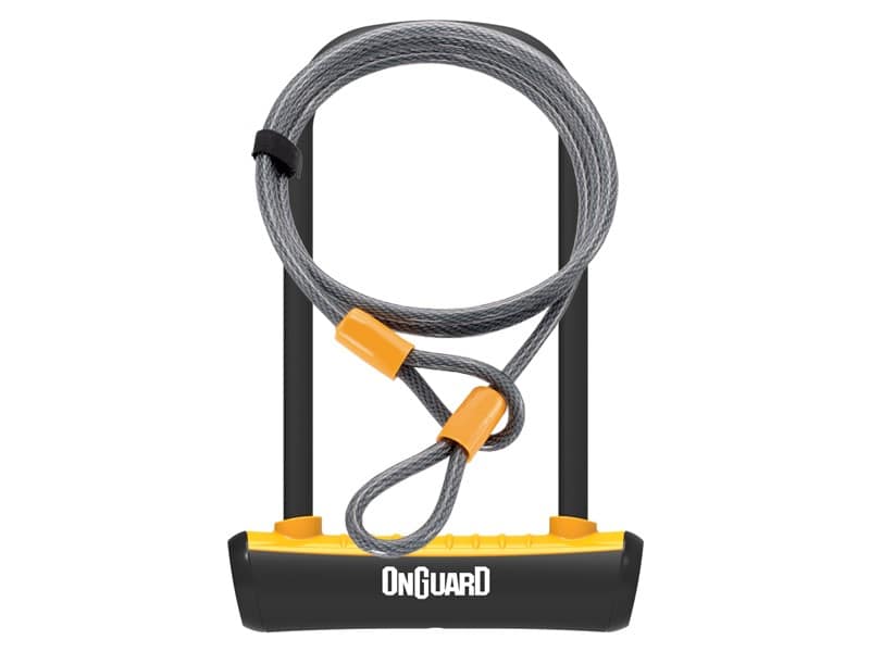 Zapięcie rowerowe ONGUARD NEON 8154OR U-LOCK + LINKA - ⌀ 11mm, Wymiary: 115mm x 230mm - uchwyt + 2x Klucze + LINKA 10mm x 120cm Pomarańczowe (NEW)