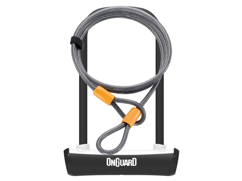 Zapięcie rowerowe ONGUARD NEON 8154WH U-LOCK + LINKA - ⌀ 11mm, Wymiary: 115mm x 230mm - uchwyt + 2x Klucze + LINKA 10mm x 120cm Białe (NEW)
