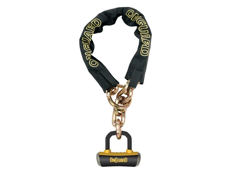 Zapięcie rowerowe ONGUARD MASTIFF 8019LP ŁAŃCUCH + U-LOCK, Wymiary: 130cm x 10mm, 5x Kluczy z kodem + U-LOCK ⌀14mm (NEW)