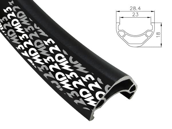 Obręcz mtb/trekking ALEXRIMS MD23, H. tarczowy, Stożek 18mm, 29" 622x23, 36 otworów, Kapslowana, Czarna, Waga 530g (NEW)