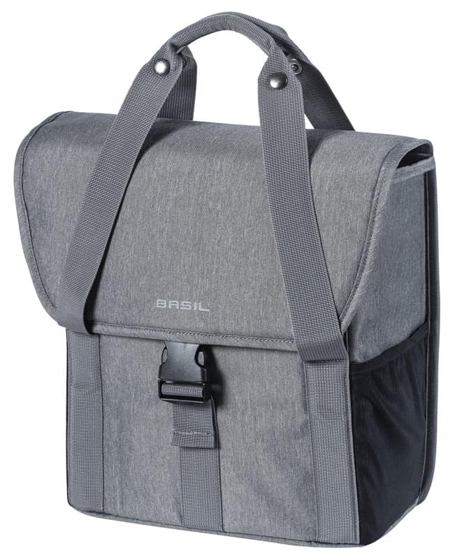Sakwa pojedyncza BASIL GO SINGLE BAG 16L, Hook On System, grey melee (WYPRZEDAŻ -50%)