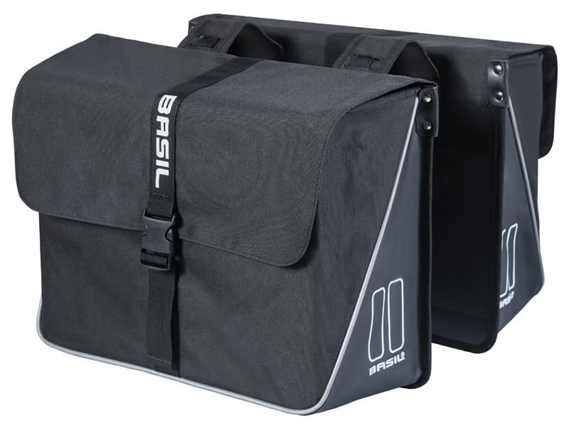 Sakwa podwójna BASIL FORTE DOUBLE PANNIER BAG 35L, Universal Bridge System, wodoodporna poliester, black (NEW)