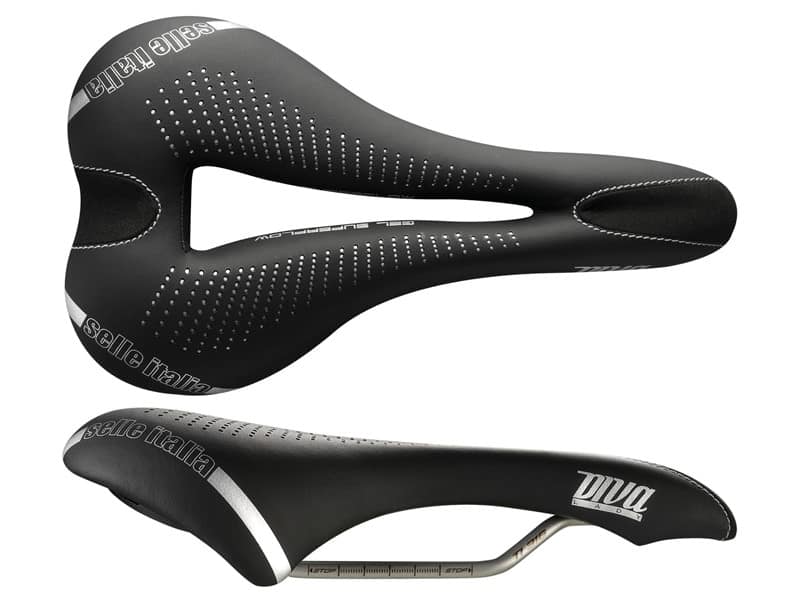 Siodło SELLE ITALIA SPORTOURING DIVA GEL TI316 SUPERFLOW L (id match L3), Pręty TI316, Żel, 285g (NEW)