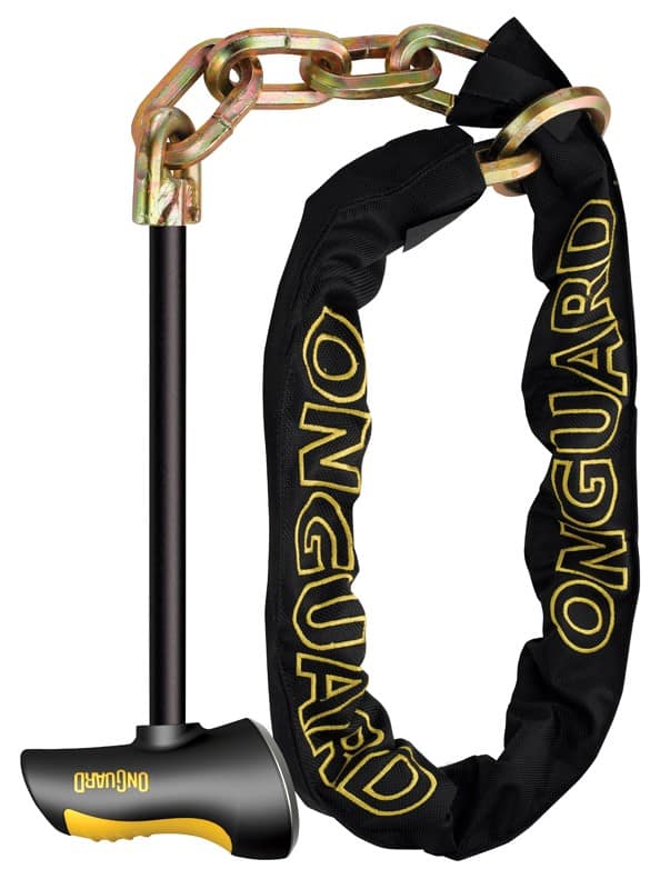 Zapięcie rowerowe ONGUARD BEAST 8017LPT ŁAŃCUCH + KŁÓDKA, Wymiary: 140cm x 12mm, 5x Kluczy z kodem + KŁÓDKA ⌀ 16mm (NEW)