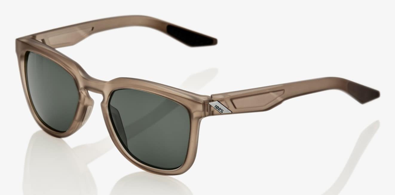 Okulary 100% HUDSON Soft Tact Translucent Crystal Sepia - Grey Green Lens (Szkła Szaro-Zielone, LT 12%) (WYPRZEDAŻ -45%)