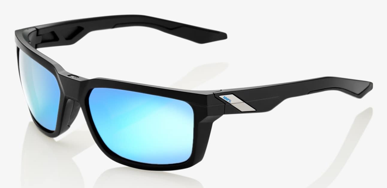Okulary 100% DAZE Matte Black - HiPER Blue Multilayer Mirror Lens (Szkła Niebieskie Lustrzane Wielowarstwowe, LT 15%) (WYPRZEDAŻ -45%)