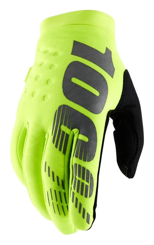 Pilnų pirštų pirštinės 100% BRISKER Glove fluo yellow, dydis XXL (delno ilgis 209-216 mm)
