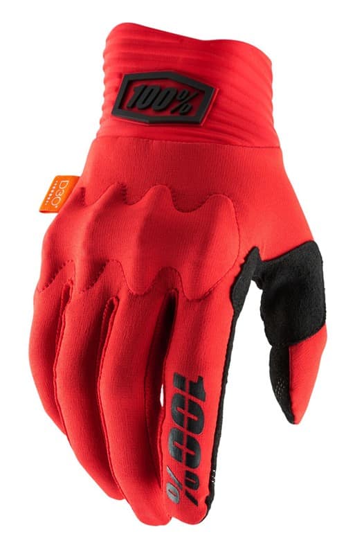 Pilnų pirštų pirštinės 100% COGNITO Glove red black, dydis L (delno ilgis 193-200 mm)