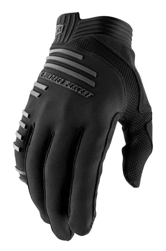 Pilnų pirštų pirštinės 100% R-CORE Glove black, dydis S (delno ilgis 181-187 mm)