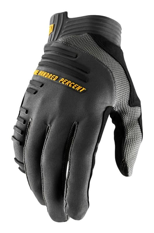 Pilnų pirštų pirštinės 100% R-CORE Glove charcoal, dydis L (delno ilgis 193-200 mm)