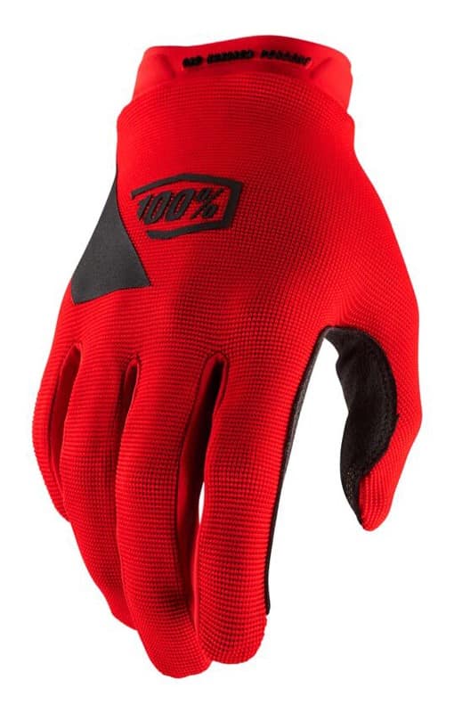 Pilnų pirštų pirštinės 100% RIDECAMP Glove red, dydis S (delno ilgis 181-187 mm)