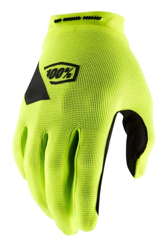 Pilnų pirštų pirštinės 100% RIDECAMP Glove fluo yellow, dydis XXL (delno ilgis 209-216 mm)