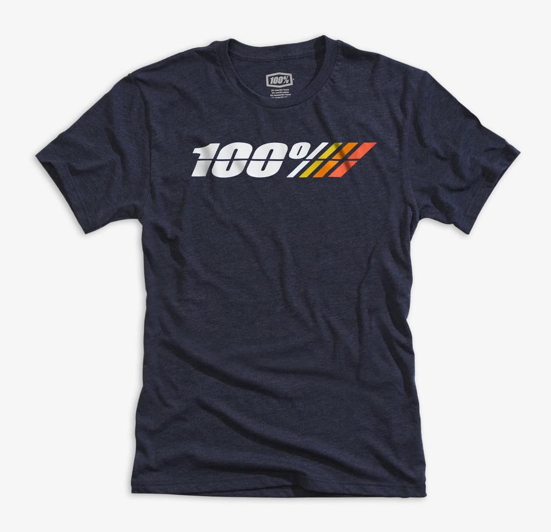 Koszulka męska 100% MOTORRAD tech tee krótki rękaw navy heather roz. L (WYPRZEDAŻ -50%)
