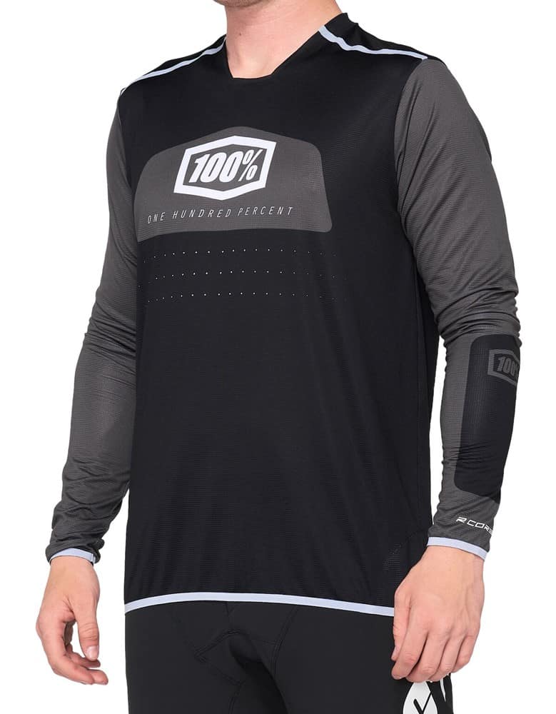 Koszulka męska 100% R-CORE X Jersey długi rękaw black white roz. L (NEW)