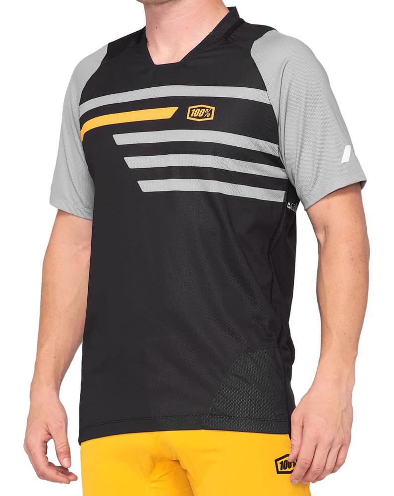 Koszulka męska 100% CELIUM Jersey krótki rękaw black mustard roz. L (WYPRZEDAŻ -50%)
