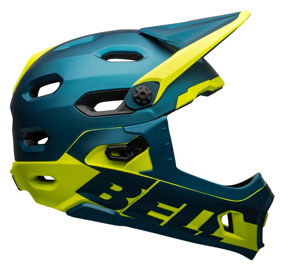 Kask full face BELL SUPER DH SPHERICAL matte gloss blue hi-viz roz. S (52–56 cm) (WYPRZEDAŻ -50%)