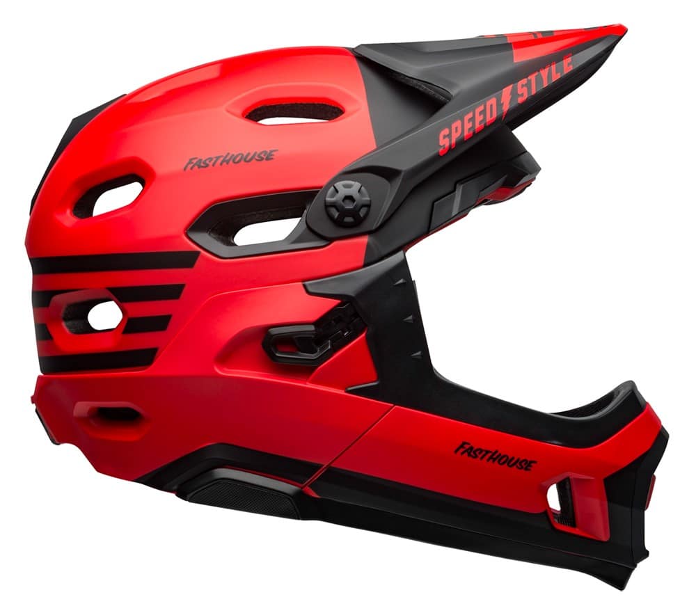 Kask full face BELL SUPER DH SPHERICAL fasthouse matte gloss red black roz. S (52–56 cm) (NEW 2025)