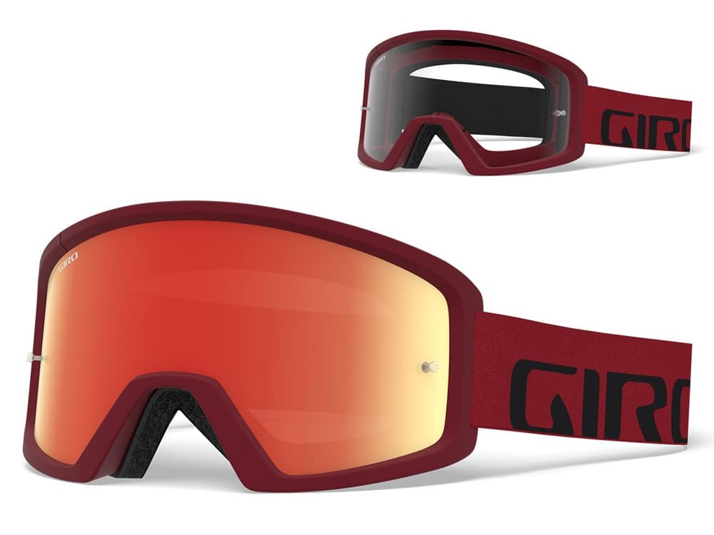 Gogle GIRO TAZZ MTB red black (Szyba kolorowa VIVID-Carl Zeiss TRAIL S2 + Szyba Przeźroczysta 99% S0) (DWZ) (WYPRZEDAŻ -50%)