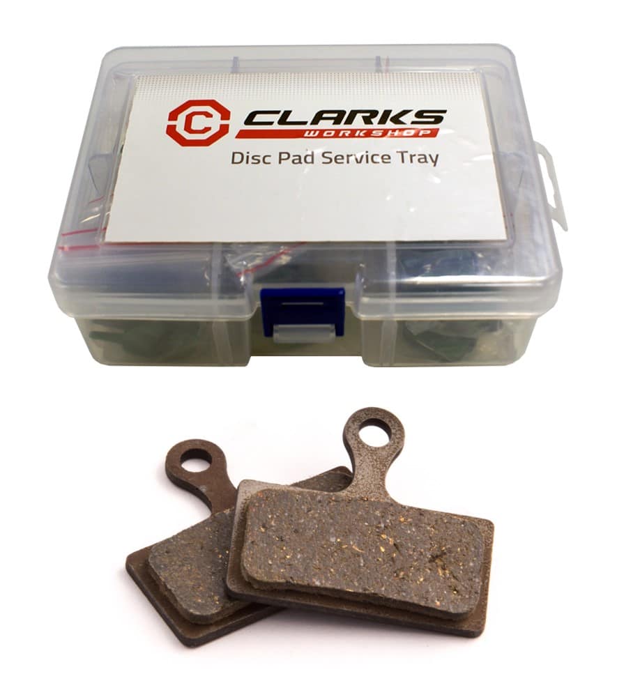 CLARKS VX852 dervinės diskinių stabdžių kaladėlės, skirtos SHIMANO/FSA/CLARKS (Shimano XTR M985, M987, M988, M975, M965 - XT M785, SLX M666, M675, DEORE M615, Alfine/Clarks M1, M2, M3, CMD-22, CMD-23, CMD-27) 25 porų dėžutė