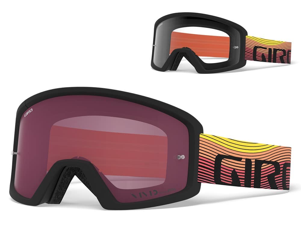 Gogle GIRO BLOK MTB orange heatwave (Szyba Czerwona Lustrzana VIVID-Carl Zeiss TRAIL + Szyba Przeźroczysta 99% S0) (DWZ) (WYPRZEDAŻ -50%)