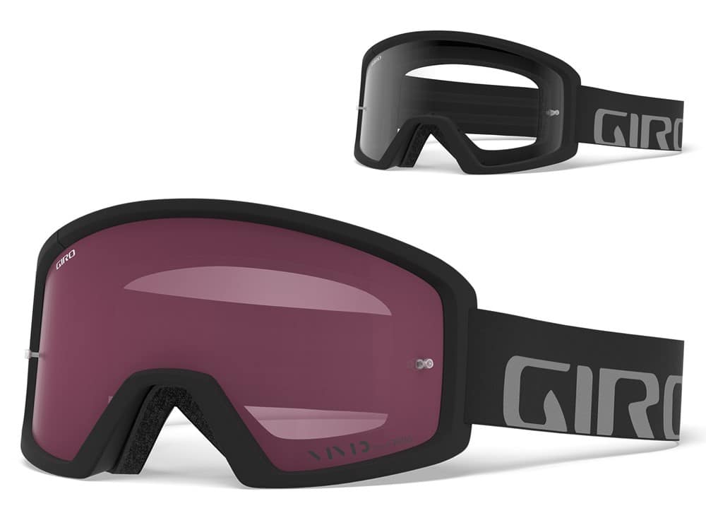 Gogle GIRO BLOK MTB black grey (Szyba Czerwona Lustrzana VIVID-Carl Zeiss TRAIL + Szyba Przeźroczysta 99% S0) (DWZ) (WYPRZEDAŻ -50%)