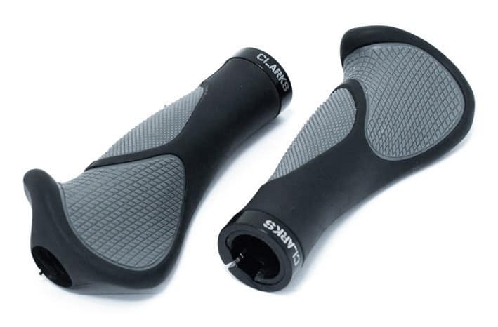 Chwyty kierownicy CLARKS CE-233, Ergonomiczne 135mm, Pierścień blokujący Lock-On, Czarno-szare (NEW)