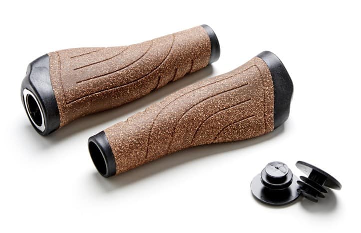 Chwyty kierownicy CLARKS CE-234-CORK, Ergonomiczne 130mm, Korkowe, Pierścień blokujący Lock-On (NEW)