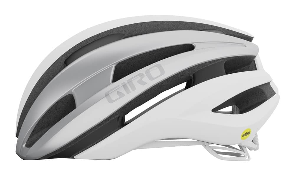 Plento šalmas GIRO SYNTHE II MIPS, matinis baltas ir sidabrinis, dydis S (51-55 cm)