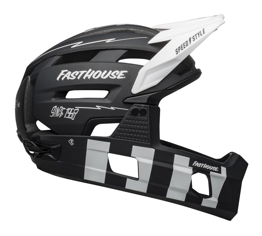 Full face šalmas BELL SUPER AIR R SPHERICAL, matte black white fasthouse, dydis S (52-56 cm) (NAUJIENA 2025)