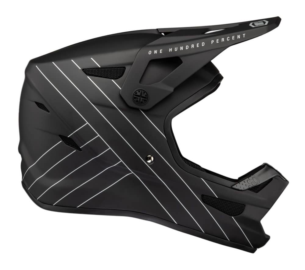 Vaikiškas visą veidą dengiantis šalmas 100% STATUS DH/BMX Essential Black, dyd. S (47–48 cm)