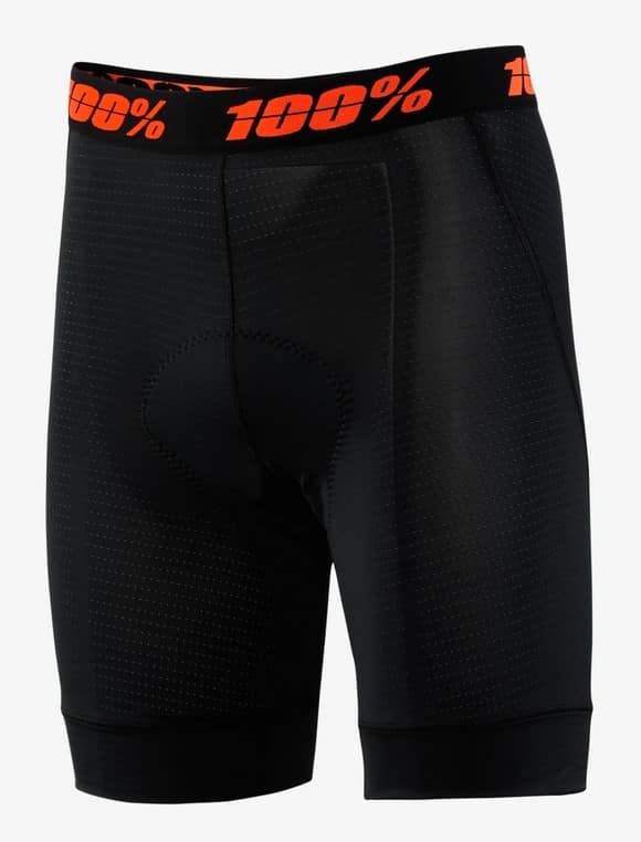 Bokserki juniorskie z wkładką 100% CRUX LINER black roz.24 (EUR 38) (WYPRZEDAŻ -50%)