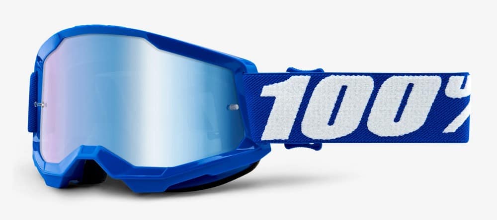 Gogle 100% STRATA 2 JUNIOR BLUE (Szyba Niebieska Lustrzana Anti-Fog, LT 53%+/-5%) (WYPRZEDAŻ -50%)