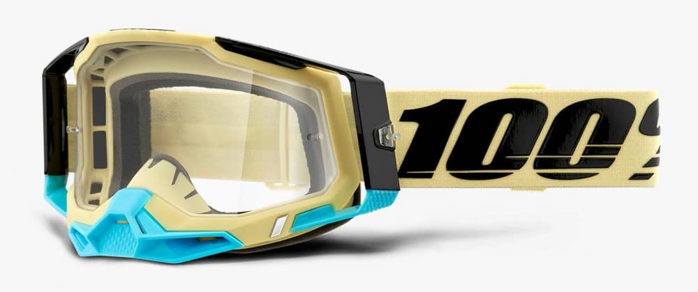 Gogle 100% RACECRAFT 2 AIRBLAST (Szyba Przezroczysta Anti-Fog, LT 88%-92% + 10 Zrywek) (WYPRZEDAŻ -50%)
