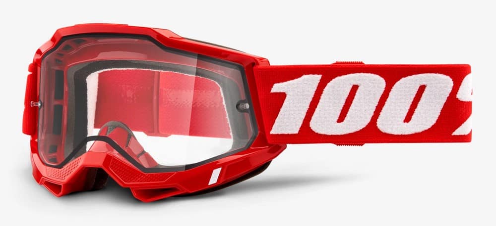 Gogle 100% ACCURI 2 ENDURO MOTO RED (Szyba Przezroczysta Podwójna) (WYPRZEDAŻ -50%)